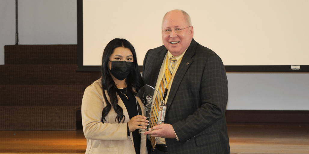 Patricia Alvarez and USF President Arvid Johnson