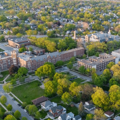 Aerial image of main USF campus in Joliet